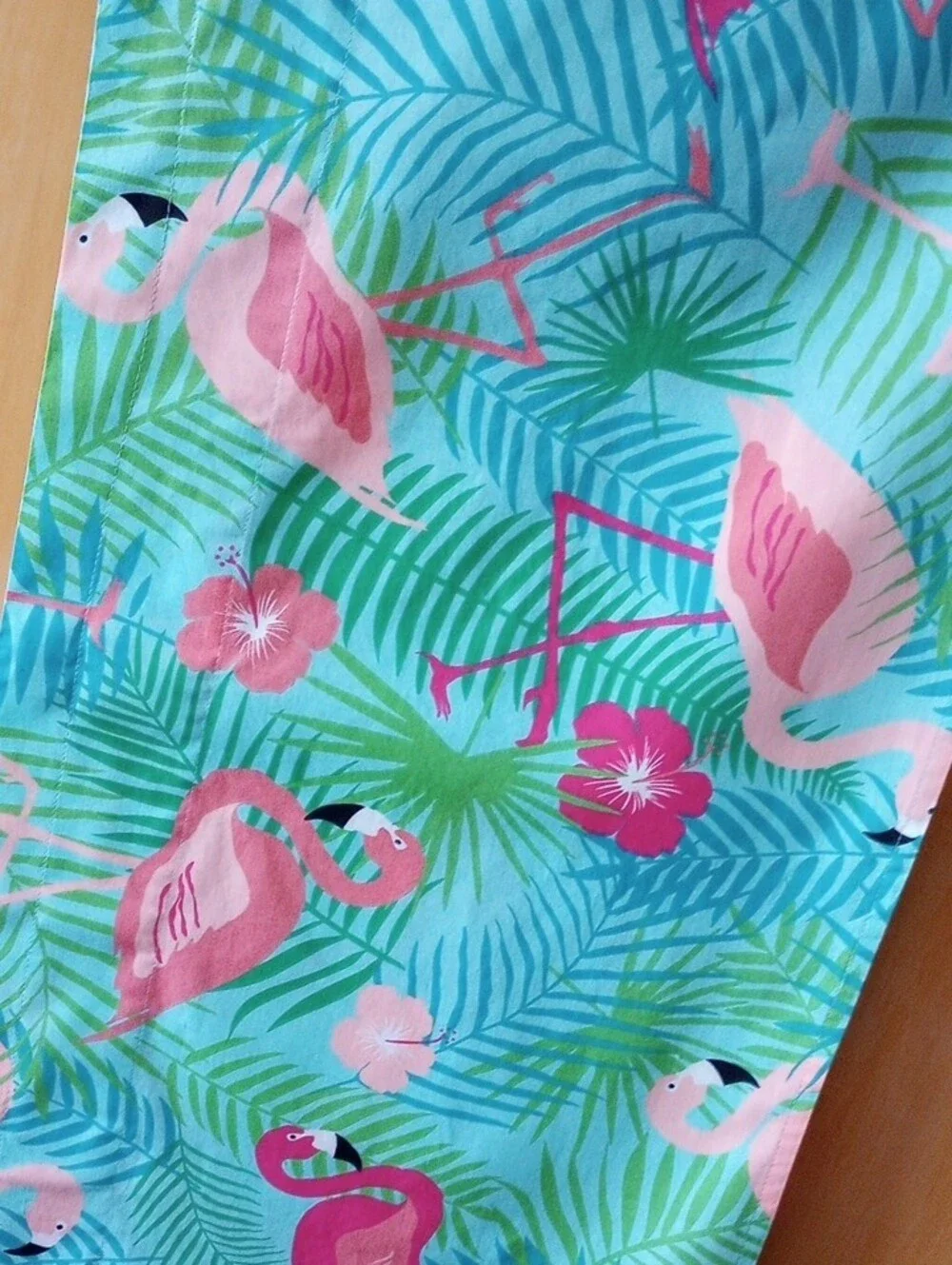 Tropical Aqua and Pink Flamingo Curtain Valance